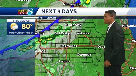 Scattered showers return Friday night and last through the weekend